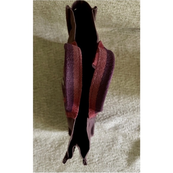 Hermes Tote bag Large back with 3 outer pockets on each side maroon and dark red - Picture 5 of 9